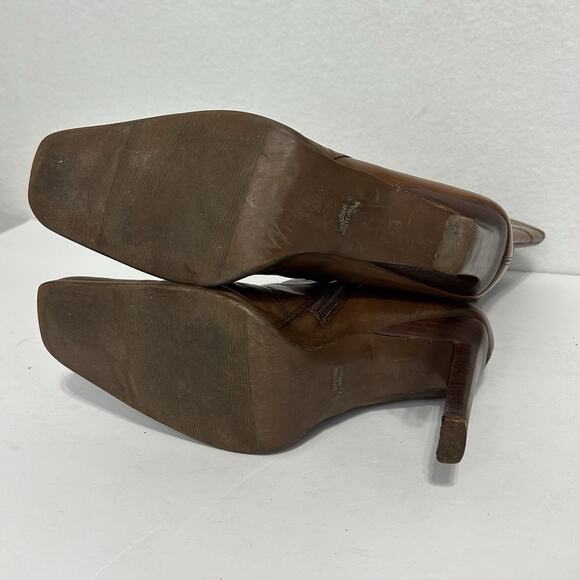 Diba Brown Leather Heel Boot Astoria Sz 7.5M Stitch Brazil Witchy Boho - Picture 9 of 13